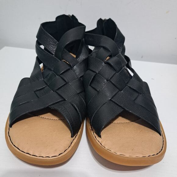 Born Iwa Woven Moto Boho Leather Sandal Rubber Soles Size 9 Black - Picture 11 of 11